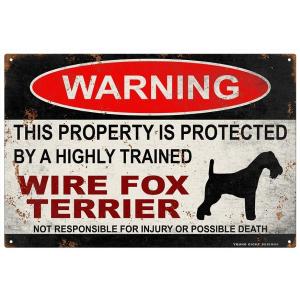 雑貨【Wire Fox Terrier/ワイアー・フォックス・テリア】WARNING/Dog/ドッグ...