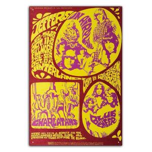 ブリキ看板【Rock Poster/ロックポスター】ヴィンテージ/メタルプレート/レトロ/アンティー...