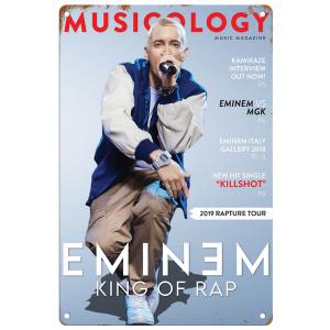 ブリキ看板【Eminem/エミネム】セレブ/ヒップホップ/音楽/ポスター/マガジン風/雑誌/インテリ...