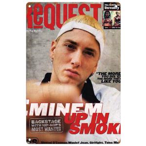 ブリキ看板【Eminem/エミネム】セレブ/ヒップホップ/音楽/ポスター/マガジン風/雑誌/インテリ...