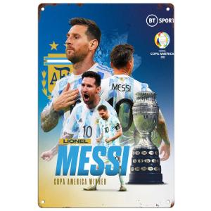 ブリキ看板【Lionel Messi/リオネル・メッシ】セレブ/サッカー/ワールドカップ/ポスター/マガジン風/雑誌/インテリア/サビ風-4