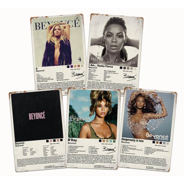 5枚セット ブリキ看板【 Beyonce / ビヨンセ 】R&amp;B/ソウル/音楽/ポスター/インテリア...