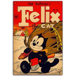 雑貨【Felix the Cat/フィリックス・ザ・キャット】ヴィンテージアニメ/ガレージサイン/メ...