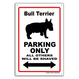雑貨【Bull Terrier/ブル・テリア】ドッグパーキング/ガレージサイン/メタルプレート/ブリ...