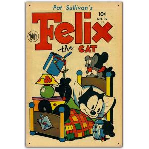 雑貨【Felix the Cat/フィリックス・ザ・キャット】ヴィンテージアニメ/ガレージサイン/メ...