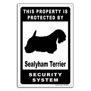 雑貨【Sealyham Terrier/シーリハム・テリア】Dog/ドッグ/犬/セキュリティサインメタルプレート/ブリキ看板/Tin Sign-188｜cny1