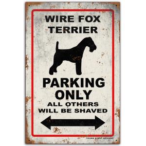 雑貨【Wire Fox Terrier/ワイアー・フォックス・テリア】ドッグパーキング/メタルプレー...