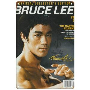 ブリキ看板【 Bruce Lee / ブルース・リー 】セレブ/映画/俳優/ポスター/マガジン風/雑...