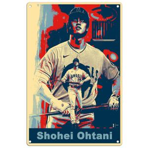 雑貨【大谷翔平 】MLB ロサンゼルス・ドジャース プロ野球選手 写真 メタル ポスター ブリキ 看板 サビ風なし -1