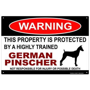 雑貨【German Pinscher/ジャーマン・ピンシャー】WARNING/Dog/ドッグ/犬/警...