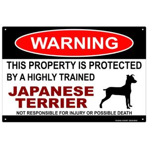 雑貨【Japanese Terrier/日本テリア】WARNING/Dog/ドッグ/犬/警告/ヤード...