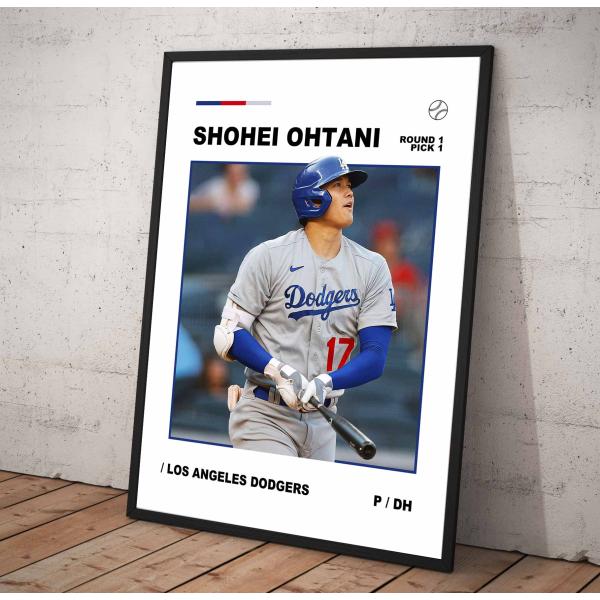 ポスター 【 MLB ロサンゼルス・ドジャース   大谷翔平 】poster フレーム付 A3 約2...