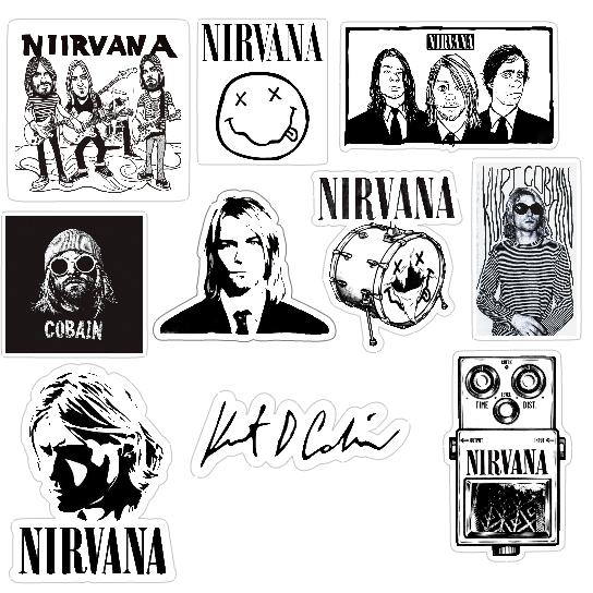 カート・コバーン ニルヴァーナ ステッカー 10個セット シール  ドールハウス ロック バンド -...