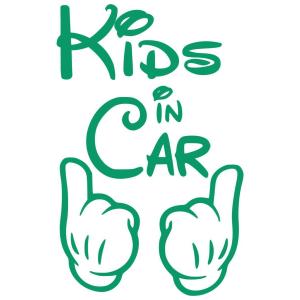 18色!キッズインカー ステッカー!Kids in car Sticker /車用/シール/ Vinyl/Decal /ステッカー/バイナル/デカール/緑/グリーン/green-1｜cny1