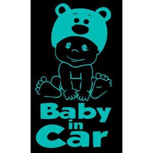 全16色!Baby in car sticker Original/ベイビー イン カー ステッカー オリジナル/サイン/Car/車用/シール/デカール/BIC-O-1/ターコイズ｜cny1