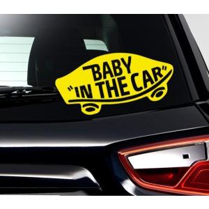 ベイビー イン カー ステッカー!Baby in car/VANS風シール2黄色｜cny1