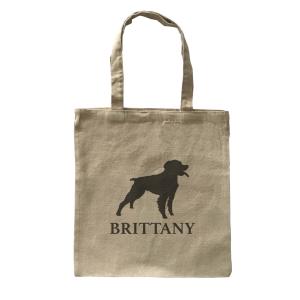 Dog Canvas tote bag/愛犬キャンバストートバッグ【Brittany dog/ブリタニー・スパニエル】イヌ/ペット/シンプル/モノクロ/ナチュラル-97｜cny1