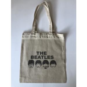 Flat Canvas tote bag/フラットキャンバストートバッグ【The Beatles/ザ・ビートルズ】ロックバンド ナチュラル-1｜cny1