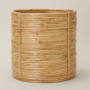 ラタン アンティークブラウン 鉢カバー おしゃれ バスケット アジアン雑貨 かご プランターカバー ...