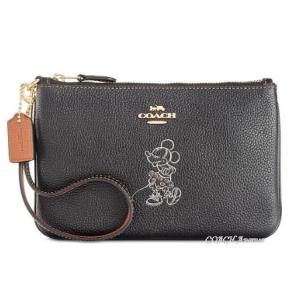 Coach ポーチ b コーチ マウス ディズニー ミニー マウス 小物入れ モチーフ スモール リストレット ブラック ミニーイラスト入りボックス付き 送料無料 なくなり次第終了セール bb コーチアベニュー