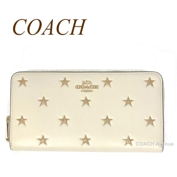 コーチ COACH CW479 ロング ジップ アラウンド ウォレット スター プリント チョークマ...