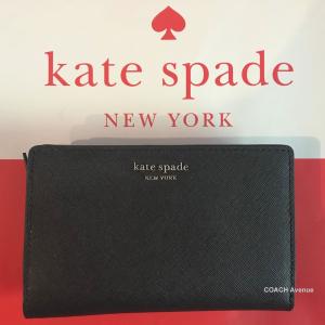 ケイトスペード Kate Spade レザー cameron 二つ折り財布 ブラック 黒 WLRU5440 二つ折り財布 送料無料｜coachavenue