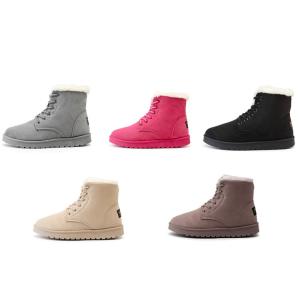 ムートンブーツ美脚脚長ショートブーツ保温フラットヒール秋冬新作  ショートブーツ 靴 雪靴 防寒 綿靴 通学 靴ひも