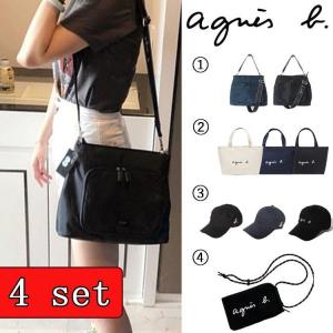 福袋2021 クリスマス アニエスベー agnes b ショルダーバッグ&amp;キャンバス ミニトートバッグ&amp;キャップ 帽子&amp; ミニ ショルダーバッグ 4点セット
