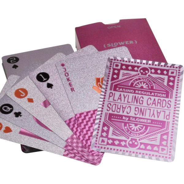 キラキラしたゴージャス感があるトランプ PLAYING CARDS  (ピンク)  エンボス加工で豪...