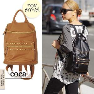 デイパック　リュック　レディース　スタッズ　フェイクレザー　リュックサック　　メール便不可