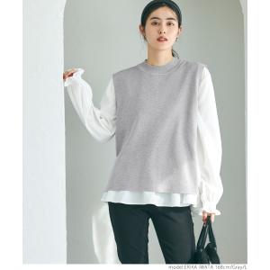 ニットベストセットブラウス レディース メール便不可の詳細画像5