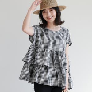 ブラウス レディース ティアード フレンチスリーブ