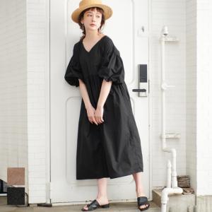 ワンピース レディース パフスリーブ ボリューム袖 ゆったり カジュアル メール便不可 22SS coca コカ