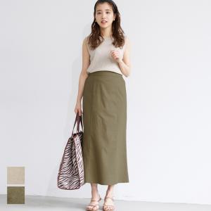 マーメイドスカート レディース 麻 ストレート ウエストゴム ハイウエスト ミモレ丈 Iライン 無地 タイト セール★1990円→110円 メール便不可 21ss coca