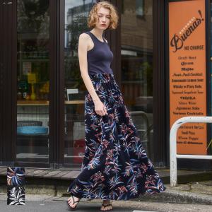 ロングスカート レディース 花柄 ボタニカル 総柄