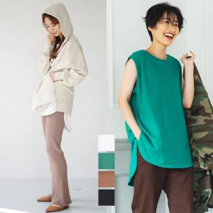 ノースリーブ レディース カットソー 綿100％ コットン