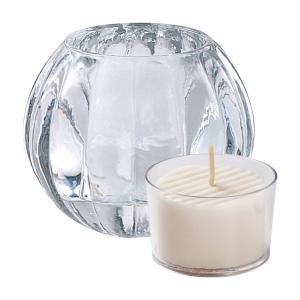 LOOPLE キャンドルグラス グローブ φ7.5×H6.5cm ハイパワーカップキャンドル 1個付き