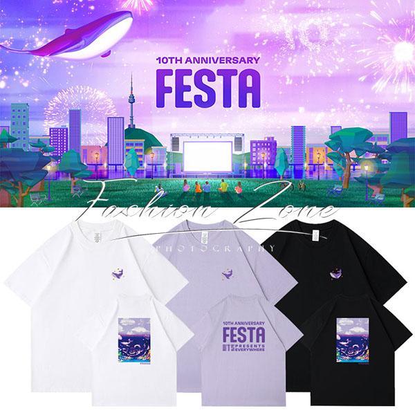 送料無料◆2023新品 BTS 防弾少年団 10TH FESTA 韓流グッズ 半袖 Tシャツ 春夏 ...