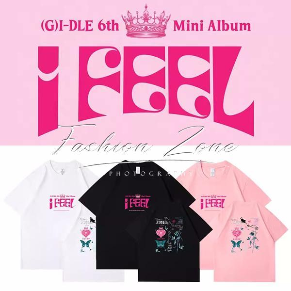 送料無料 2024新品 (G)I-DLE GIDLE I feel 韓流グッズ 半袖 Tシャツ 春夏...