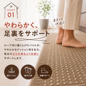 キッチンマット 45×210cm 洗える 日本...の詳細画像1