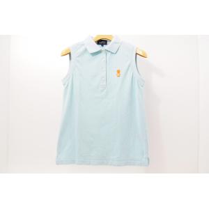 coco 中古【SALE】パーリーゲイツ PEARLY GATES レディース ノースリーブポロシャツ 0(S) 水色 ライトブルー ネコパケ発送可 68188