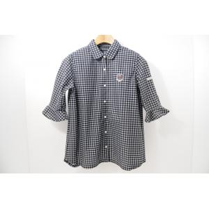 coco 中古【SALE】パーリーゲイツ レディース 長袖シャツ 1(M) 濃紺×白 五分袖 チェック レターパックプラス発送可 68745
