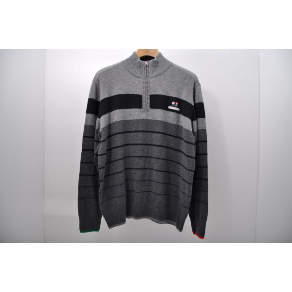 coco 中古【値下げ】 ピッコーネクラブ メンズ セーター 50(LL)グレー×黒 長袖ハーフジッ...