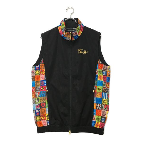 coco 中古【SALE】ダンスウィズドラゴン メンズ ジップベスト3(L)黒 マルチカラーメッシュ...