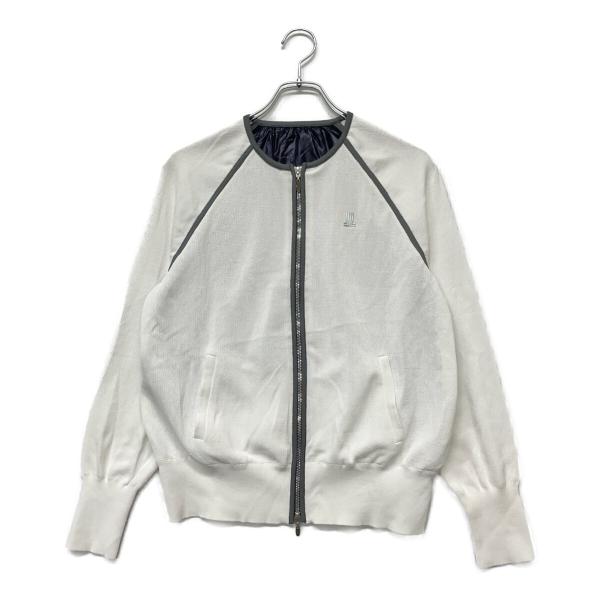 coco 中古 ランバンスポール レディース フルジップニットアウター 40(L) 白×紺 ノーカラ...