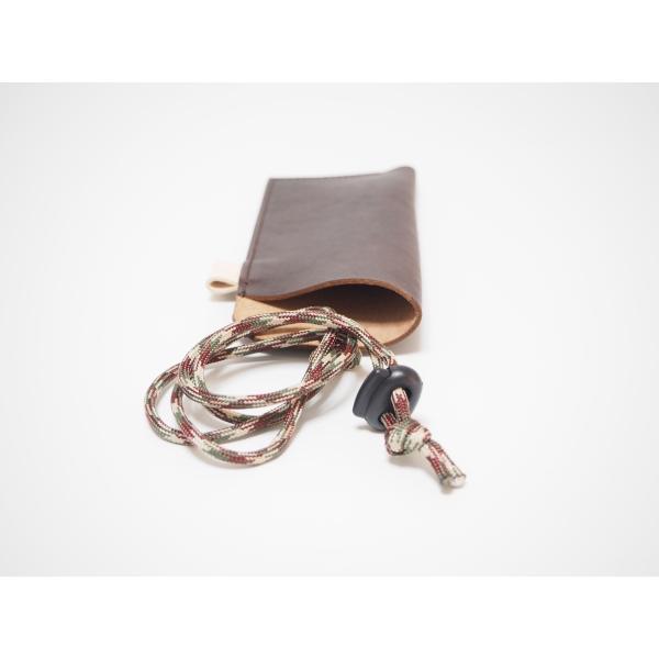 めがね入れ ダークブラウン サングラス入れ 本革 パラコード紐　かばんの中の整理に キャンプにも