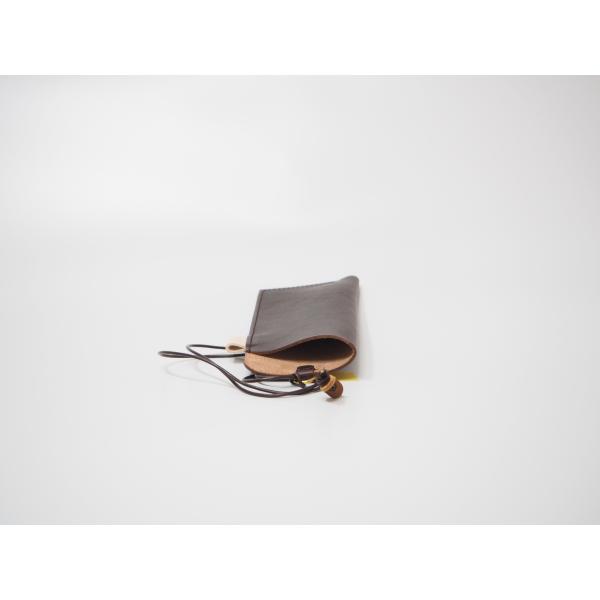 メガネケース ダークブラウン 革ひも 眼鏡入れ ユニセックス めがね入れ