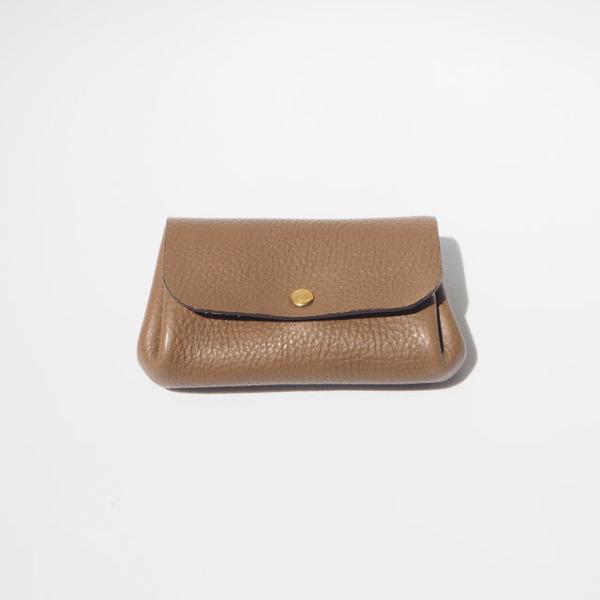 ミニ財布 カードにお札に小銭がひとつに納まるコロンとした手のひら財布 本革 手縫い グレーベージュ