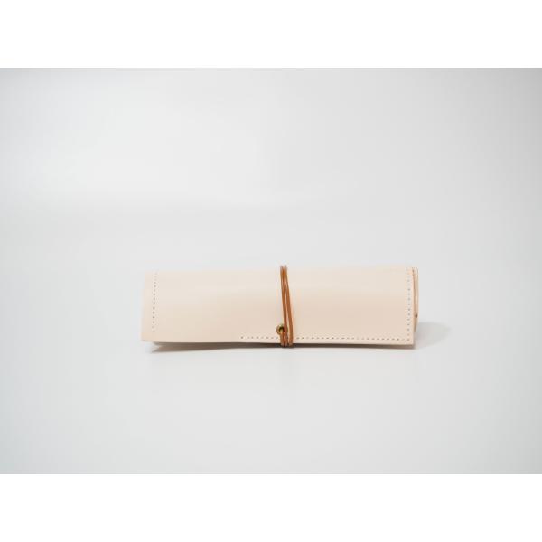 巻き巻きペンケース ブラウン 本革 筆箱 使うほど味が出る