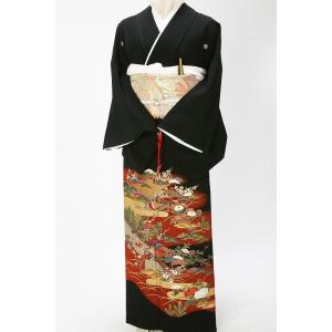 レンタル衣裳四季柄花高級レンタル黒留袖 L寸留...の詳細画像5